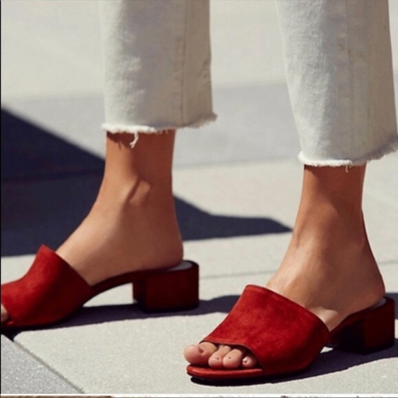 Jeffrey Campbell Red Beaton Mules sz 8.5 - Picture 1 of 5